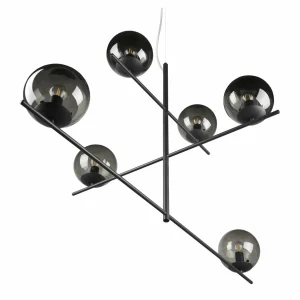 Discount Trio Lighting Suspension Pure bras orientables 6fl anthracite/clair