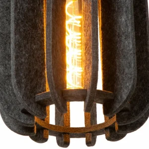 Hot Lucide Suspension Rafal, Ø 20 cm, feutre, gris, 1 lampe