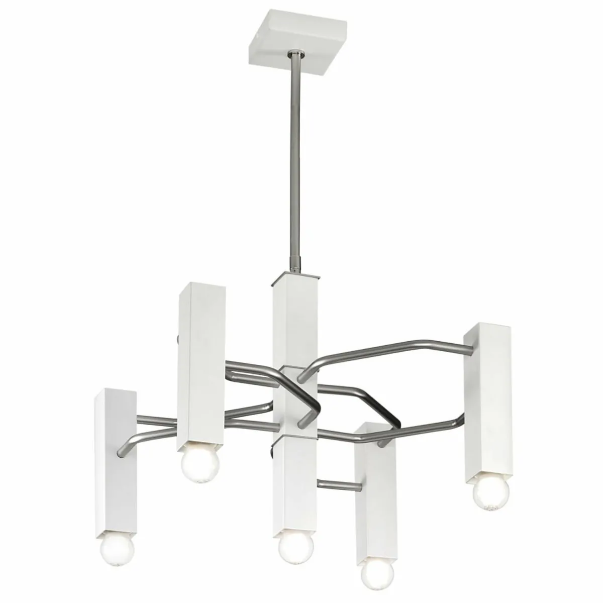 suspension_raster___lampes_nickel_matblanche_0.webp Shop Metallux Suspension Raster, à 5 lampes, nickel mat/blanche