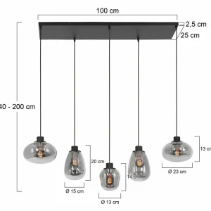 Cheap Steinhauer Suspension Reflexion, à 5 lampes 100x30 cm