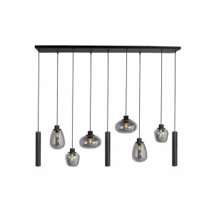 Hot Steinhauer Suspension Reflexion, métal, verre, à 9 lampes, noir