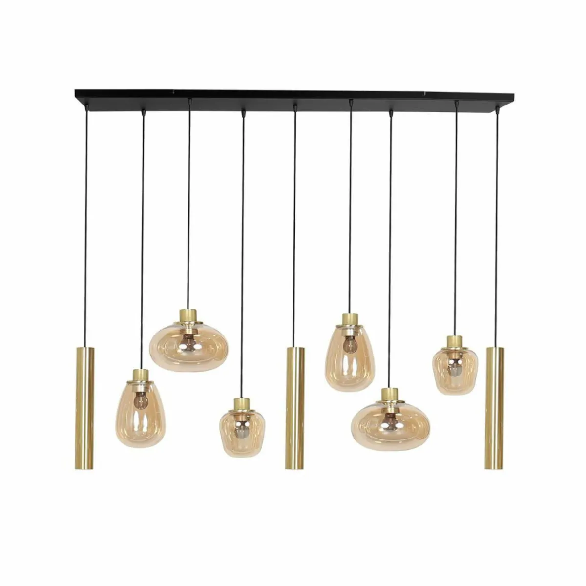 suspension_reflexion_mtal_verre__lampes_laiton_0.webp Best Sale Steinhauer Suspension Reflexion, métal, verre, 9 lampes, laiton