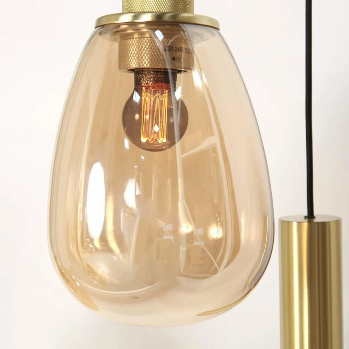 suspension_reflexion_mtal_verre__lampes_laiton_3.webp Best Sale Steinhauer Suspension Reflexion, métal, verre, 9 lampes, laiton