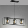 Store FISCHER & HONSEL Suspension Regi avec cadre abat-jour, trois lampes