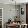 Flash Sale Lucea Suspension Ressa linéaire, laiton ancien, 3 lampes
