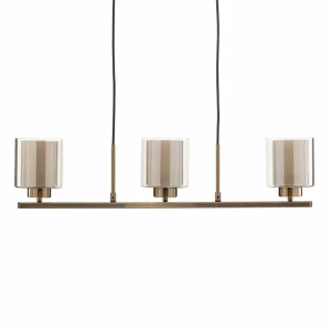 Flash Sale Lucea Suspension Ressa linéaire, laiton ancien, 3 lampes