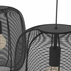 Cheap EGLO Suspension Rinroe, longueur 90 cm, noir, à 2 lampes, acier