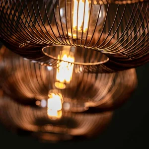 Fashion Zijlstra Suspension Rippberg, noire, à quatre lampes