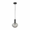 Clearance Eco-Light Suspension Ripple, noir/gris fumé, Ø 18 cm