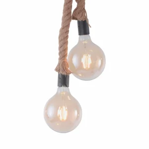 Best Sale JUST LIGHT. Suspension Rope avec corde, à 2 lampes