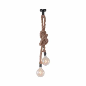 Best Sale JUST LIGHT. Suspension Rope avec corde, à 2 lampes