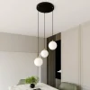 New EMIBIG LIGHTING Suspension Royal, 3 lampes, blanc opalin/noir, verre, E14