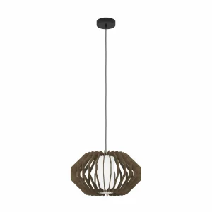 Store EGLO Suspension Rusticaria avec barres en bois