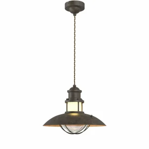 Hot Lindby Suspension rustique Louisanne en brun