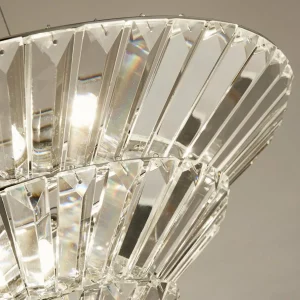 Store Searchlight Suspension Savannah, à 8 lampes, verre cristal