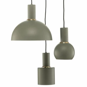 Discount Argon Suspension Selma, à 3 lampes, verte