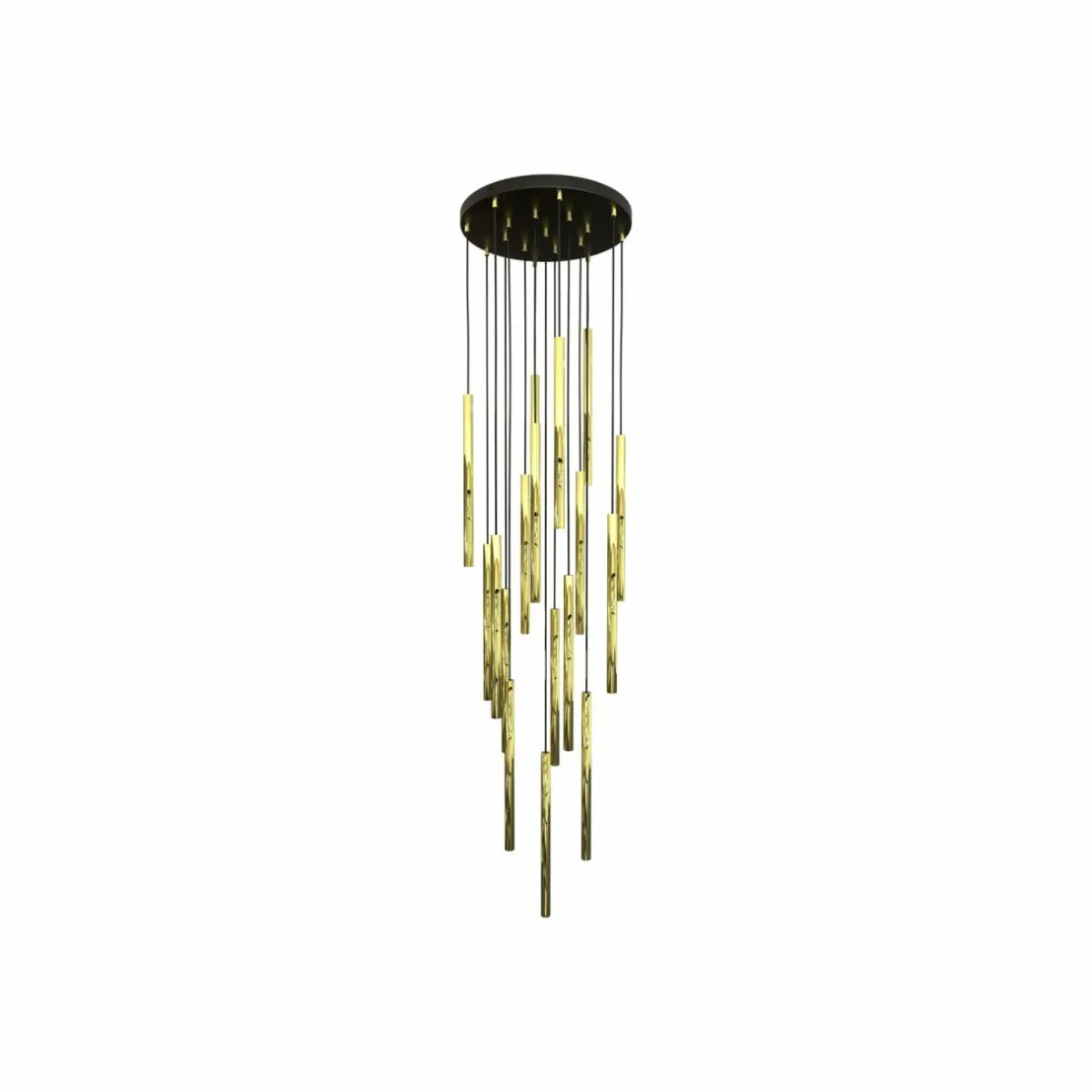 suspension_selter_dor__flammes_mtal_1.webp Hot EMIBIG LIGHTING Suspension Selter, doré, 17 flammes, métal