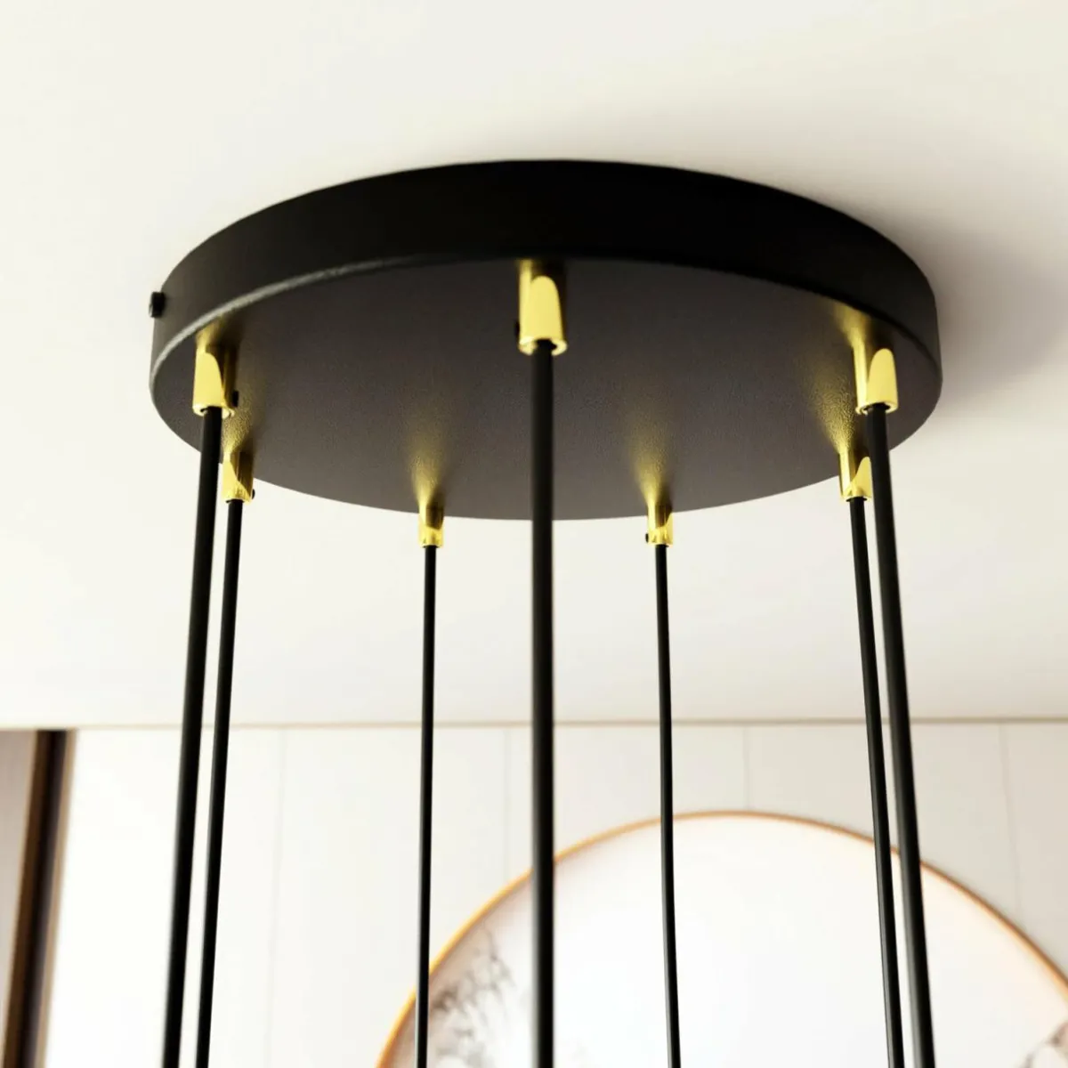 suspension_selter_premium_dor___lampes_mtal_3.webp Sale EMIBIG LIGHTING Suspension Selter Premium, doré, à 7 lampes, métal