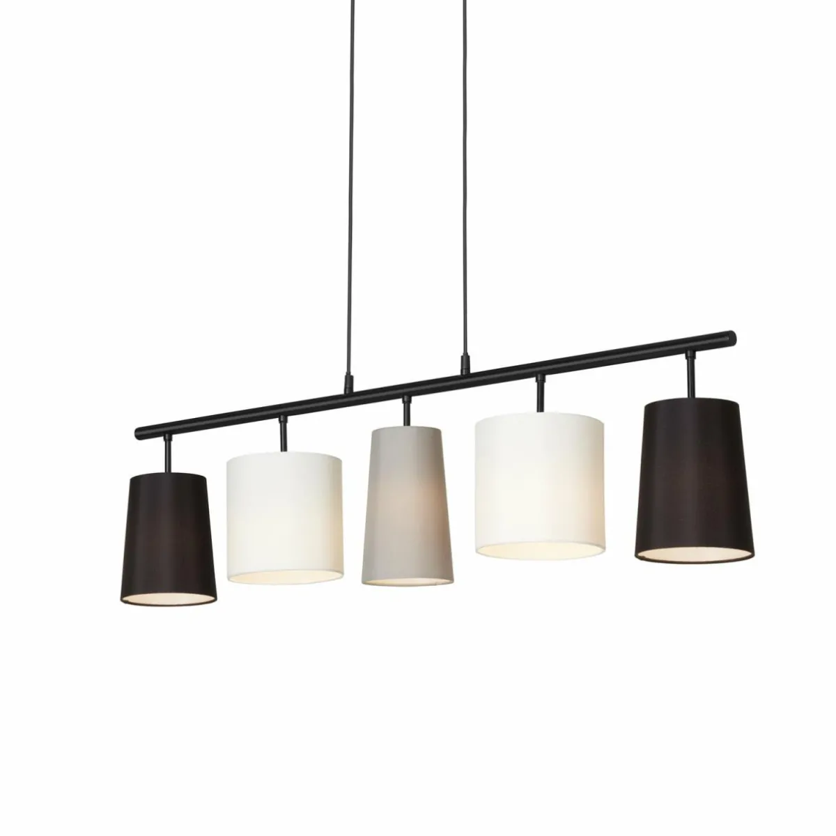 suspension_shades_avec__abatjour_tissu_1.webp Sale Briloner Suspension Shades avec 5 abat-jour tissu