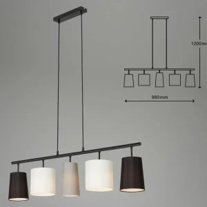 Sale Briloner Suspension Shades avec 5 abat-jour tissu