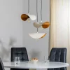 Clearance Opviq Suspension Sivani MR-964 3 lampes à Rondelle blanc/or