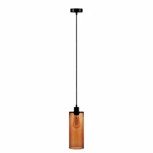 Flash Sale Solbika Lighting Suspension Soda Cylindre en verre ambre Ø 12cm