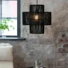 Outlet Markslöjd Suspension Soga, fiche, noir, jute, Ø 40 cm