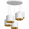 Clearance Luminex Suspension Soho cylindrique 5 lampes blanc/doré