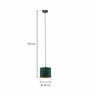 Best Luminex Suspension Soho cylindrique x1 Ø 18 cm vert/doré