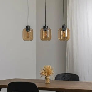 Discount Eko-Light Suspension Sombra, ambrée, à 3 lampes, longue