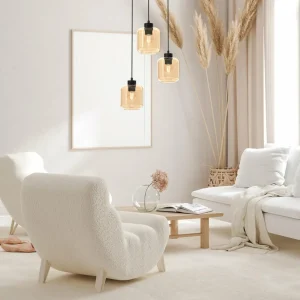 Flash Sale Eko-Light Suspension Sombra, ambrée, à 3 lampes, ronde