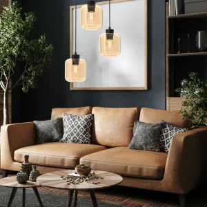 Flash Sale Eko-Light Suspension Sombra, ambrée, à 3 lampes, ronde