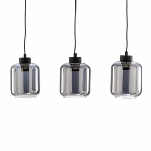 Fashion Eko-Light Suspension Sombra, fumée, à 3 lampes, longue
