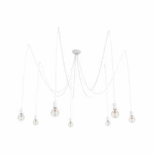 Fashion Nowodvorski Lighting Suspension Spider en blanc, à sept lampes