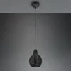 Hot Reality Leuchten Suspension Sprout en rotin, à 1 lampe, noire