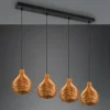 Outlet Reality Leuchten Suspension Sprout en rotin, à 4 lampes, naturelle