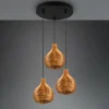 Sale Reality Leuchten Suspension Sprout en rotin, à 3 lampes, naturelle