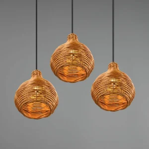 Sale Reality Leuchten Suspension Sprout en rotin, à 3 lampes, naturelle