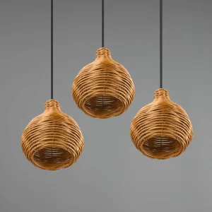Sale Reality Leuchten Suspension Sprout en rotin, à 3 lampes, naturelle