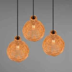 Sale Reality Leuchten Suspension Sprout en rotin, à 3 lampes, naturelle