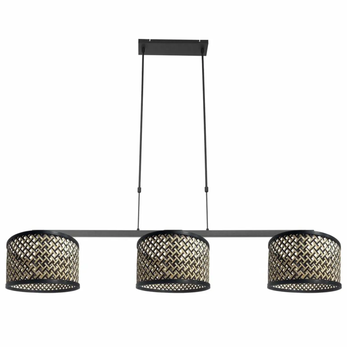 suspension_stang_tressage_noirnaturel__lampes_1.webp Clearance Steinhauer Suspension Stang, tressage noir/naturel, 3 lampes