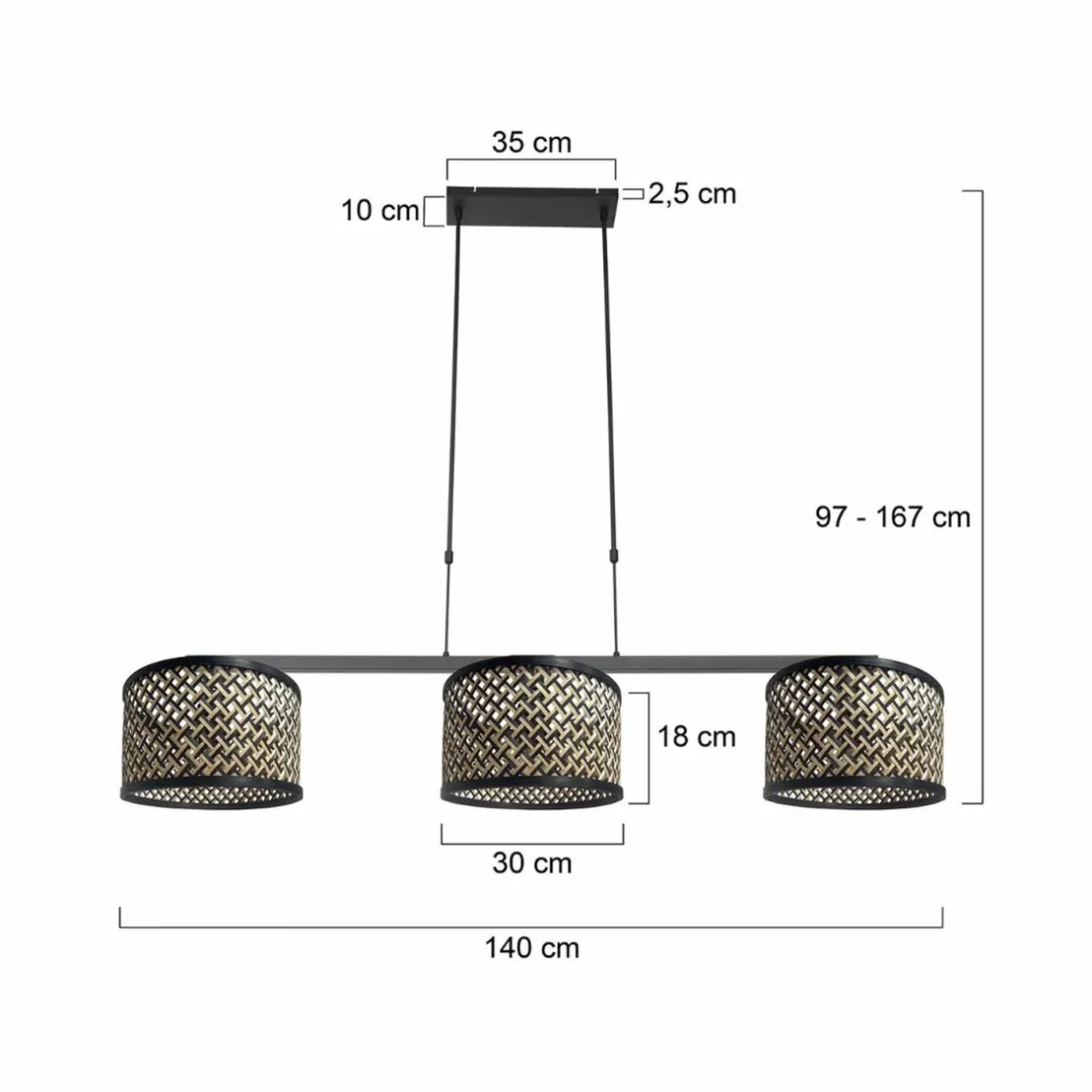 suspension_stang_tressage_noirnaturel__lampes_2.webp Clearance Steinhauer Suspension Stang, tressage noir/naturel, 3 lampes