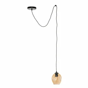Best EMIBIG LIGHTING Suspension Starla décentrée, 1 lampe, verre ambre