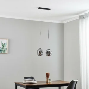 Cheap EMIBIG LIGHTING Suspension Starla, 2lampes, verre graphite