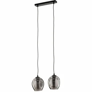Cheap EMIBIG LIGHTING Suspension Starla, 2lampes, verre graphite