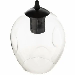 Discount EMIBIG LIGHTING Suspension Starla ronde 4 lampes graphite/ambre