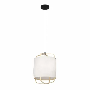 Fashion EGLO Suspension Surfleet avec abat-jour lin et bambou
