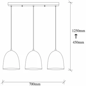 Store Opviq Suspension Tattoo 6172, antique doré, métal, 3 lampes long