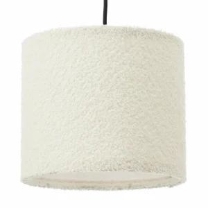 Shop Brilliant Suspension Teddy, longueur 98 cm, beige, 3 lampes, tissu/métal