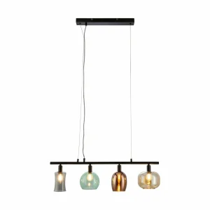 Fashion NOWA GmbH Suspension Telesto abat-jour en verre, à 4 lampes